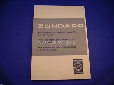 Zundapp service manual voor 50cc. 3/4/5 versnelling