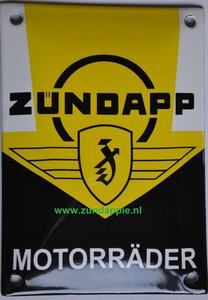 Zundapp emaille Bord  10 x 14 cm motorraders