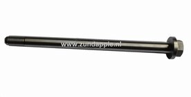 Achter (wiel) as RVS . Steekas rvs achterwiel 433-15.147