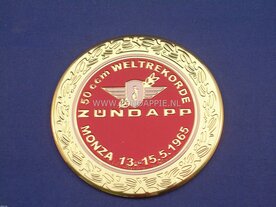 Tank embleem monza rood - goud rond 517-12.127/R