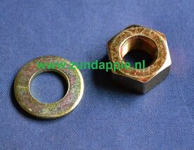 Vliegwiel moer M10 x 1.0 met ring geel passiveerd. per set