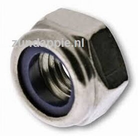 Din 985 M6 borgmoer M6 RVS per 4 stuks